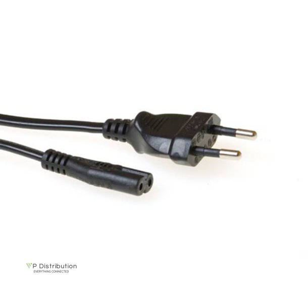 ACT Powercord Euro male - C7 female black 1 m