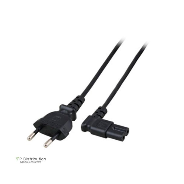 ACT Powercord Euro male - C7 female (angled left/right) black 3 m