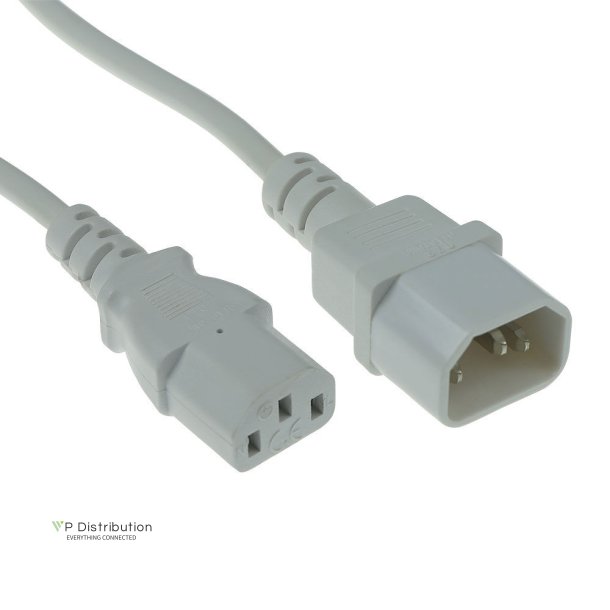 ACT Powercord C13 - C14 white 3 m