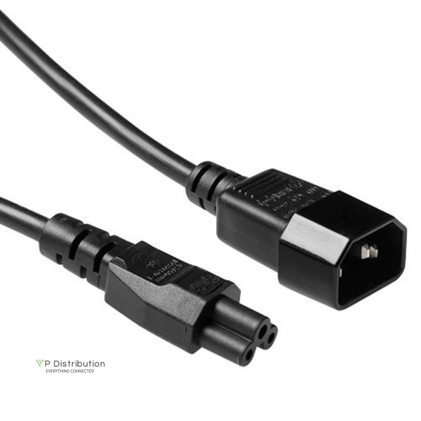 ACT Powercord C14 - C5 black 1 m