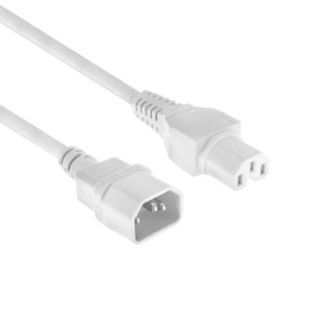 ACT Powercord C14 - C15 white 0.6 m