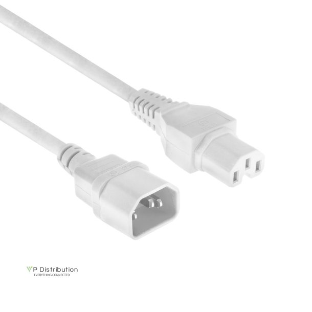 ACT Powercord C14 - C15 white 0.6 m