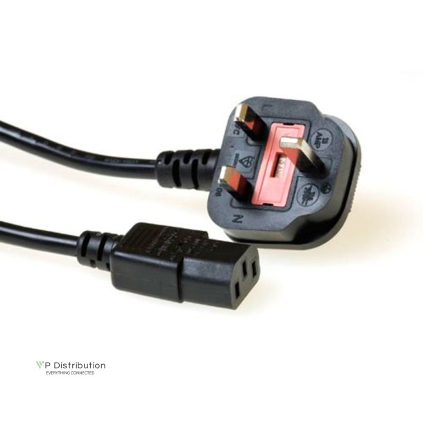 ACT Powercord UK plug - C13 black 1 m