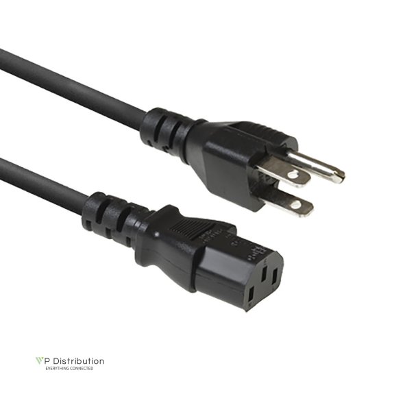 ACT Powercord USA plug - C13 black 1 m