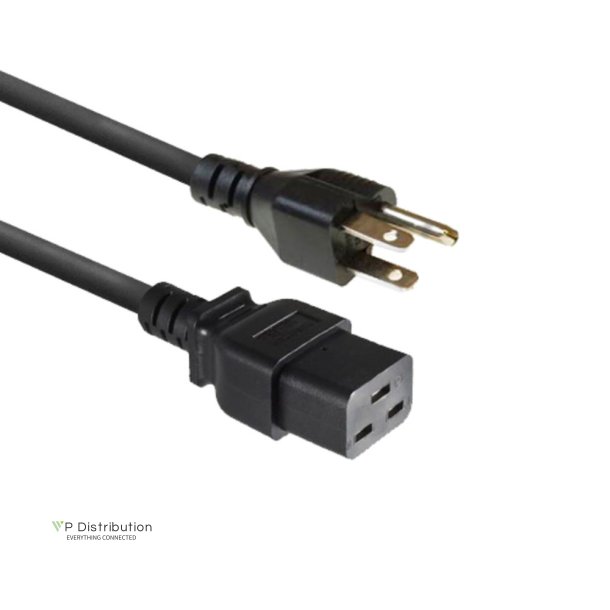 ACT Powercord USA plug - C19 black 1.8 m