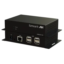 SmartAVI USB 2.0 over CAT5 Extender. Includes: [USB2?X-TX-S, USB2?X-RX-S and PS5VD3A]