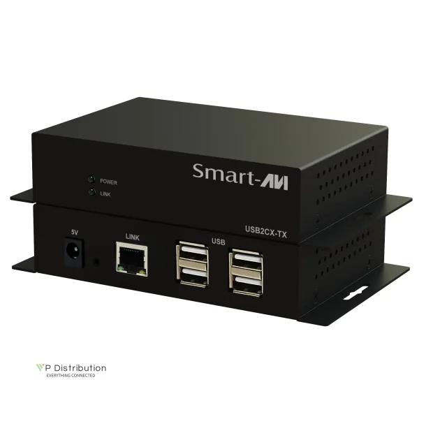 SmartAVI USB 2.0 over CAT5 Extender. Includes: [USB2?X-TX-S, USB2?X-RX-S and PS5VD3A]