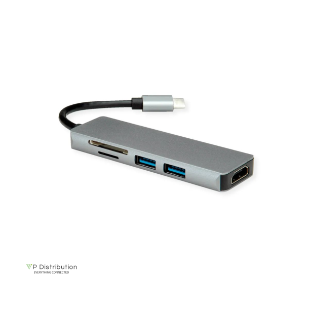 ROLINE Dockingstation C, 1x HDMI, 2x USB3.2G1 A, 1x SD/MicroSD