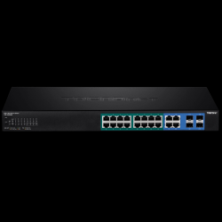 Trendnet 20-port Gigabit Web Smart POE+ Switch w/ 2 Shared SFP Slots  (16 PoE+, 2SFP) (185W)