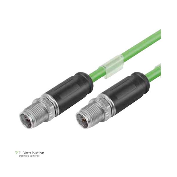 Binder M12 8 pole shielded connection cable X code male to male