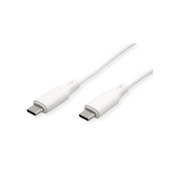 ROLINE USB 2.0 Silicon Cable, C-C, M/M, 60W, 1m, White