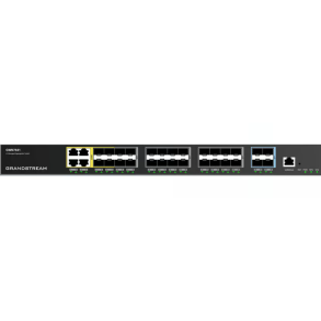 Grandstream Layer 3 Managed Network Switch, 24x SFP, 4x SFP+, 4x GbE combo, optional redundant PSU
