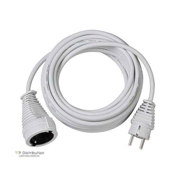 Brennenstuhl 230V extension cable mains connector CEE7/7 male - mains connector CEE7/7 female. white   5.00 m