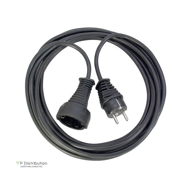 Brennenstuhl 230V extension cable mains connector CEE7/7 male - mains connector CEE7/7 female. black  5.00 m