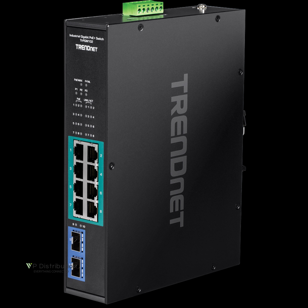Trendnet 10-port Industrial Gigabit PoE+ DIN-Rail Switch -20  65C (-4  149F)