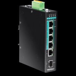 Trendnet 6-port hardened Industrial Gigabit PoE+ Layer 2 Managed DIN-Rail Switch