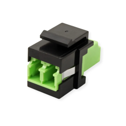 ROLINE Keystone Adapter W/LC DUPLEX, Black+LIME Green