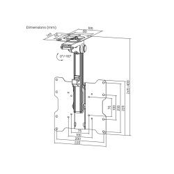 VALUE Fold-Up TV Ceiling Mount, Retractable, < 94cm, < 20kg