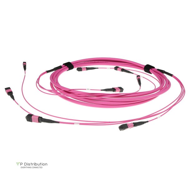 ACT 15 meter Multimode 50/125 OM4(OM3) polarity B fiber trunk cable with 2 MTP/MPO female connectors each side