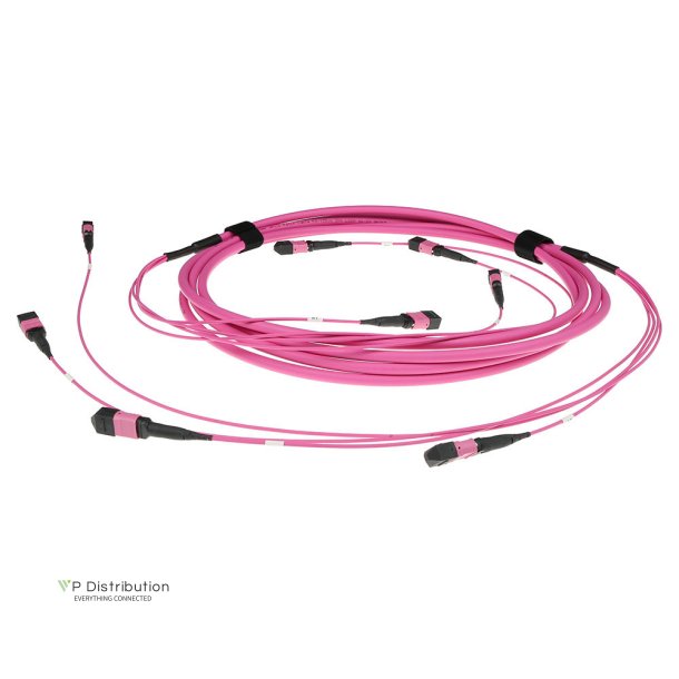 ACT 70 meter Multimode 50/125 OM4(OM3) polarity A fiber trunk cable with 4 MTP/MPO female connectors each side