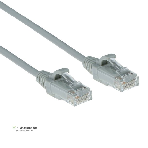 ACT Grey 0.15 meter LSZH U/UTP CAT6 datacenter slimline patch cable snagless with RJ45 connectors