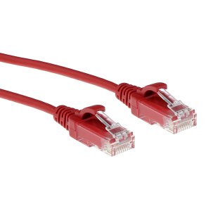 ACT Red 1.5 meter LSZH U/UTP CAT6 datacenter slimline patch cable snagless with RJ45 connectors