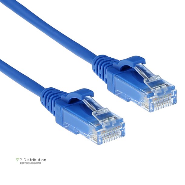 ACT Blue 1 meter LSZH U/UTP CAT6 datacenter slimline patch cable snagless with RJ45 connectors