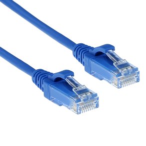ACT Blue 0.25 meter LSZH U/UTP CAT6 datacenter slimline patch cable snagless with RJ45 connectors