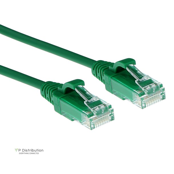 ACT Green 1 meter LSZH U/UTP CAT6 datacenter slimline patch cable snagless with RJ45 connectors