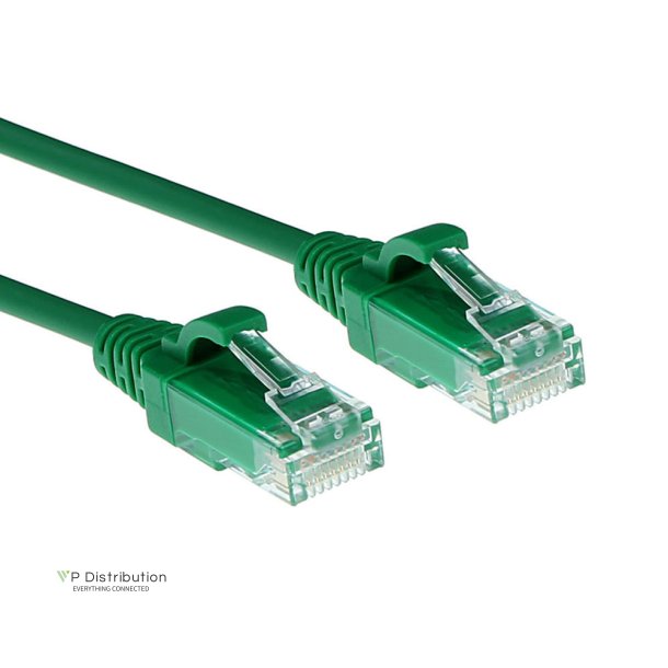 ACT Green 0.15 meter LSZH U/UTP CAT6 datacenter slimline patch cable snagless with RJ45 connectors