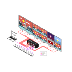 SmartAVI Video Wall Processor and Matrix Switch 4-Input 12-Output. Includes: [MXWall-LT-0412, (CCPWR06)]