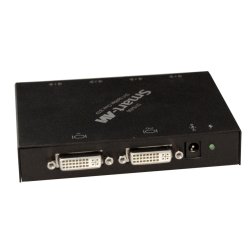 SmartAVI Four-Port; DVI-D, 4-Port, Point-to-Multipoint CAT5/5e/6 STP Extender, Transmitter with local video output. Includes: [DVS-TX400, CCDVIMM06, PS5VD2A] 