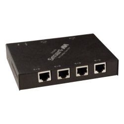 SmartAVI Four-Port; DVI-D, 4-Port, Point-to-Multipoint CAT5/5e/6 STP Extender, Transmitter with local video output. Includes: [DVS-TX400, CCDVIMM06, PS5VD2A] 