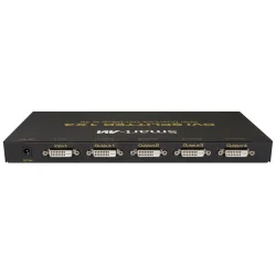 SmartAVI DVI-I (DVI/VGA), 4-Port Splitter, 1920x1200. Includes: [DVS4P, CCDVIMM06, PS5VD2A]
