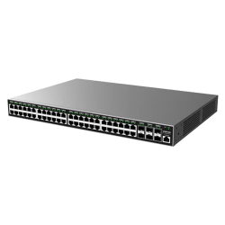 Grandstream Layer 2+ Managed Network Switch, 48x GbE RJ45 PoE 802.3 af/at, up to 30W per port, 360W total power budget, 6x SFP+, stackable, Internal PSU