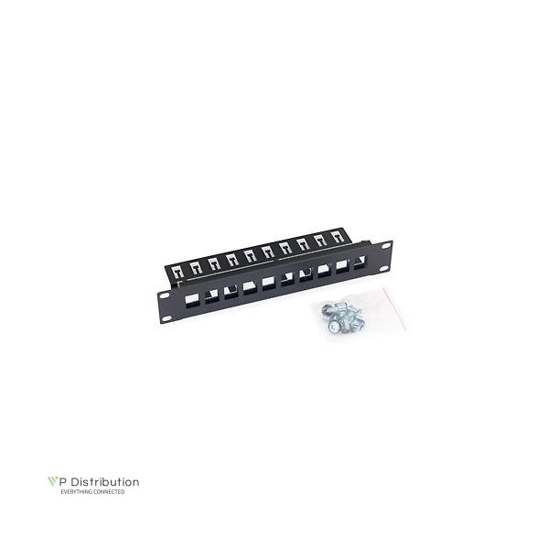 Triton 10" Patch Panel 1U, Empty Panel For Max. 10Keystone, Black