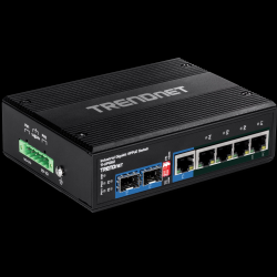 Trendnet 6-port hardened Industrial Gigabit Ultra PoE+ Switch (5 Gigabit / 1 shared SFP / 1 dedicated SFP)