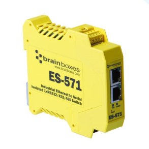 Brainboxes Industrial Ethernet Isolated 1xRS232/422/485 + Switch