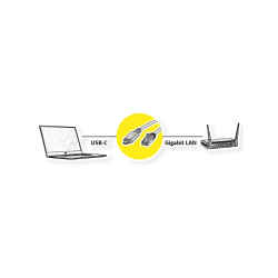 ROLINE USB3.2 Cable C-RJ45 (Gigabit Eth) , M/M, 1.5m