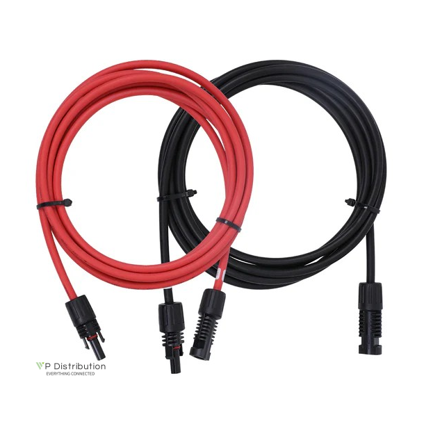 Solar Extension cable, 6 sqmm, MC4 connector 3m,6sqmm,halogen-free,UV-res.,flex,IP67,2pcs