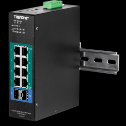 Trendnet 10-Port Industrial Gigabit L2 Managed PoE+ DIN-Rail Switch 24 - 57V