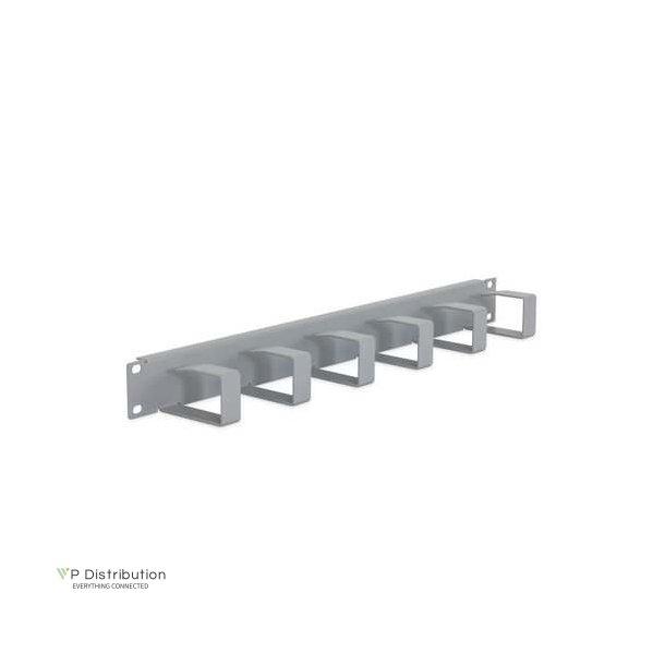 Triton 19" Cable Management Panel 1U, 6Metal Brackets 40X70Mm, Grey