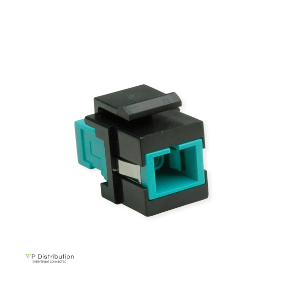 ROLINE Keystone Adapter W/SC SIMPLEX, Black+AQUA