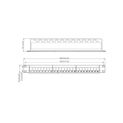 VALUE 19" 1U 24x Port Blank Patch Panel, 3-Piece Type