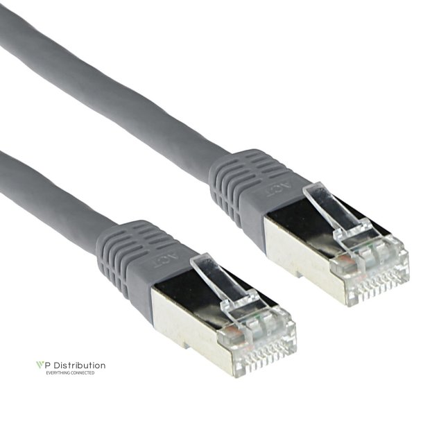 ACT Grey 0.5 meter LSZH F/UTP CAT5E patch cable with RJ45 connectors