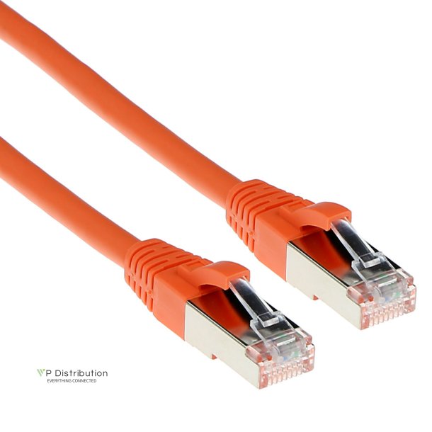 ACT Orange 0.50 meter SFTP CAT6A patch cable snagless with RJ45 connectors