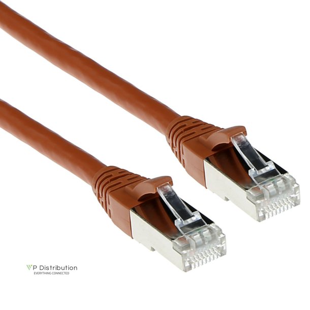 ACT Brown 0.50 meter SFTP CAT6A patch cable snagless with RJ45 connectors