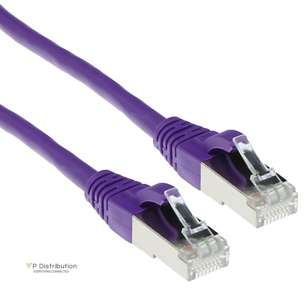 ACT Purple 0.50 meter SFTP CAT6A patch cable snagless with RJ45 connectors