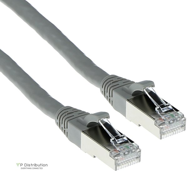 ACT Grey 0.5 meter SFTP CAT6A patch cable snagless with RJ45 connectors