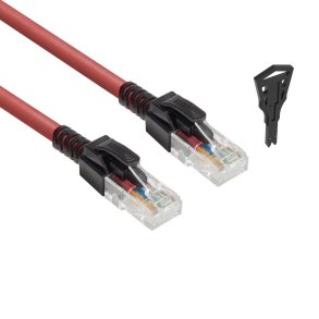 ACT Red 2 meters U/UTP CAT6A LSZH lockable patch cable snagless with RJ45 connectors